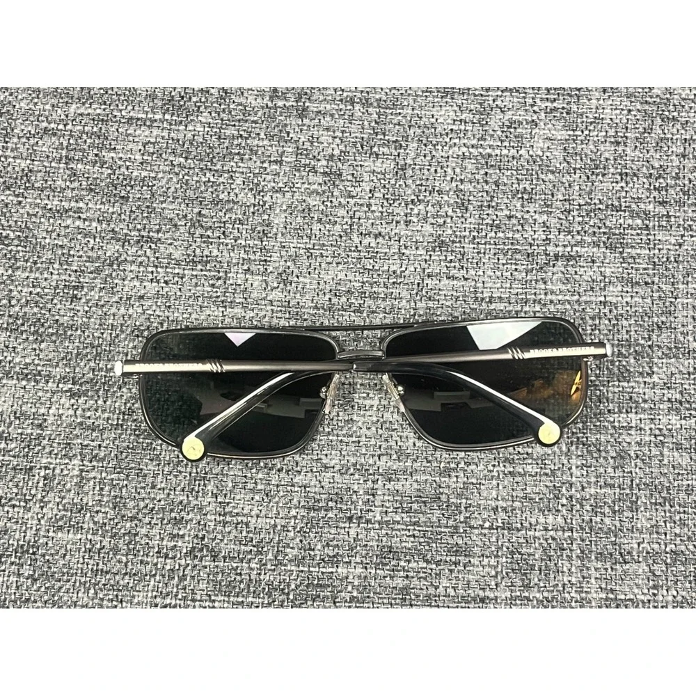 Brooks Brothers BB 4031-S Gunmetal Rectangular Aviator Sunglasses 61-13-130